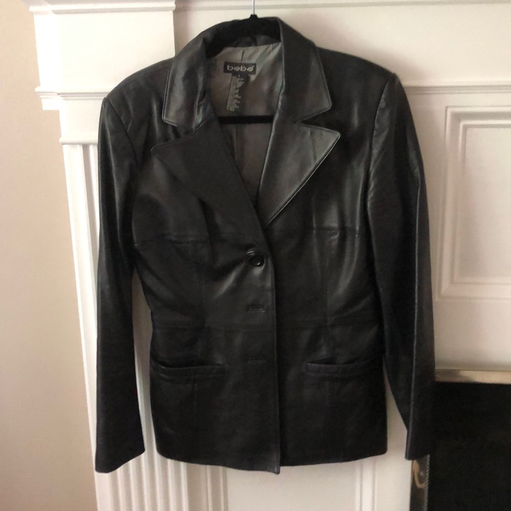 Bebe blaxk leather blazer